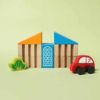 Конструктор дерев'яний Будівельні блоки Місто 18 фігур