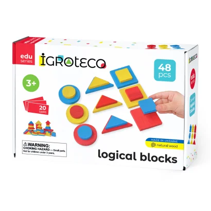 Логічні блоки Дьєнеша 48 фігур. Набір із завданнями