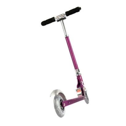 Самокат MICRO серии &quot;Sprite LED&quot; – ФІОЛЕТОВИЙ (складаний, дека у смужку, до 100 kg, двоколісний, сві