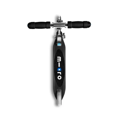 Самокат MICRO серии &quot;Sprite LED&quot; – ЧОРНИЙ (складаний, до 100 kg, двоколісний, світло)