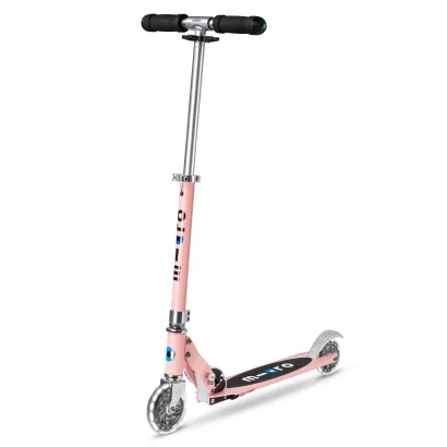 Самокат MICRO серії "Sprite LED" - НЕОНОВА ТРОЯНДА (складаний, до 100 kg, двоколісний, світло)