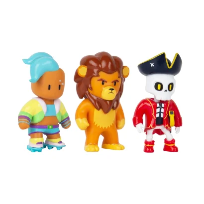 Набір колекц. фігурок STUMBLE GUYS - ВЕЛОЦИТ, ЛЕОНІДАС, КАПІТАН НОХАРТ (3 фігурки, 6 cm)