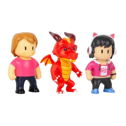 Набір колекц. фігурок STUMBLE GUYS - ОПЕРАТОР ДЖИНА, ДРАКОН ІНФЕРНО, МІС СТАМБЛ (3 фігурки, 6 cm)