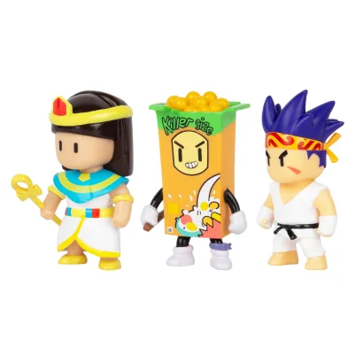 Набір колекц. фігурок STUMBLE GUYS - СЕНСЕЙ ФАЄРФІСТ, КЛЕОПАТРА, КІЛЕР (3 фігурки, 6 cm)