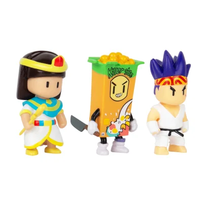 Набір колекц. фігурок STUMBLE GUYS - СЕНСЕЙ ФАЄРФІСТ, КЛЕОПАТРА, КІЛЕР (3 фігурки, 6 cm)