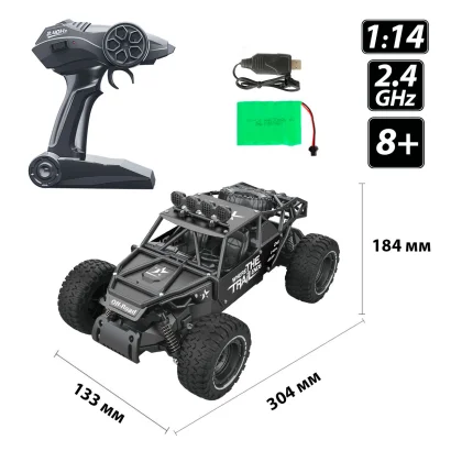 Автомобіль OFF-ROAD CRAWLER з р/к - RACE (матовий чорний, метал. корпус, акум.6V, 1:14)