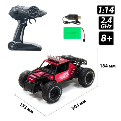 Автомобіль OFF-ROAD CRAWLER з р/к - RACE (матовий червоний, метал. корпус, акум.6V, 1:14)