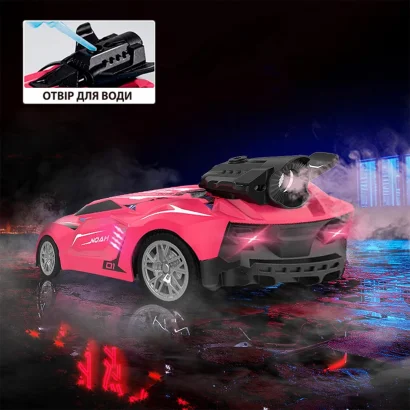 Автомобіль SPRAY CAR на р/к &ndash; SPORT (рожевий, 1:24, світло, вихлопна пара)