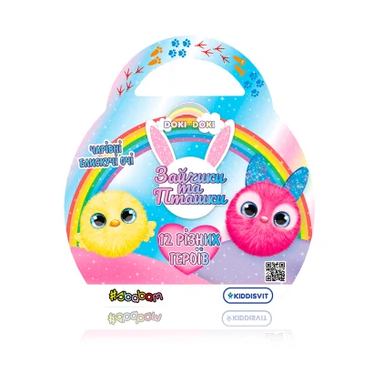 М'яка колекційна іграшка-сюрприз "Doki Doki" - ЗАЙЧИКИ ТА ПТАШКИ (12 шт., в дисплеї)